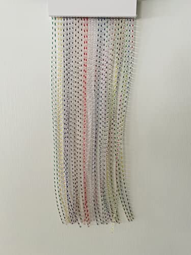 TENDAGGIMANIA Fliegenvorhang aus transparentem PVC - MASSNAHME: L.80 x H.220 cm, Farbe BUNT - Insektenschutz Vorhang Modell FILO - Personalisierbar - mit PVC-Schiene und Befestigungshaken