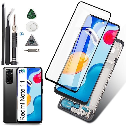 RongZy para Xiaomi Redmi Note 11/2201117TG/2201117TI/2201117TY/2201117TL LCD+Pantalla Táctil Digitalizador Asamblea Reemplazo +Reparación Herramientas(Negro)