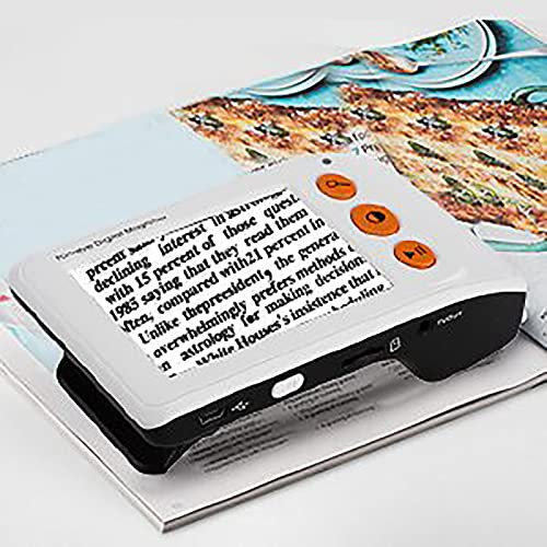 UZOURI Aide à La Lecture Électronique, Loupe Numérique 4-32X avec Écran LCD Couleur HD De 5 Pouces (Mode 17 Couleurs) Et Poignée Pliable, Loupe de Lecture pour Les Personnes Âgées Malvoyantes