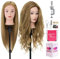 Neverland Frisurenkopf, 28 Zoll 60% Echtes Menschliches Haar Frisierkopf übungskopf Puppenkopf zum Frisieren mit Tischklemme + DIY Haar Styling Tools Set (Gold)