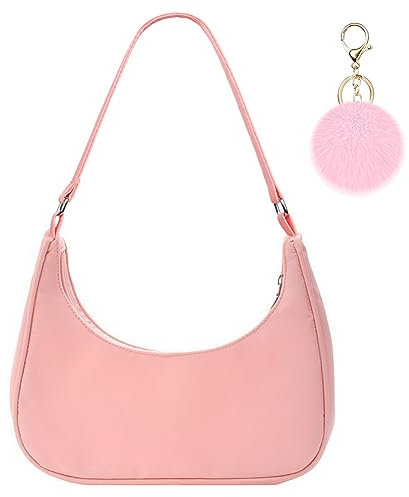 Aucuu Sac À Bandoulière En Nylon Pour Femme, Sous Les Bras, Petit Classique Des Années 90 Mini Sacs Avec Chaîne