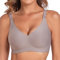Vinfact Nahtloser BH Damen Ohne Bügel Push up Große Brüste Starker Halt V-Ausschnitt Bügelloser Seamless Bequem T Shirt Schlaf BH(GR,M)