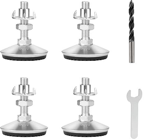 lalago 4 Stück Möbelfüße Tischfüße Verstellbar, M10 × 30mm Metall Tischbeine Stellfüße Höhenverstellbar,Tisch Füße Beine mit Regulierschraube Verstellschraube für Möbelbeine