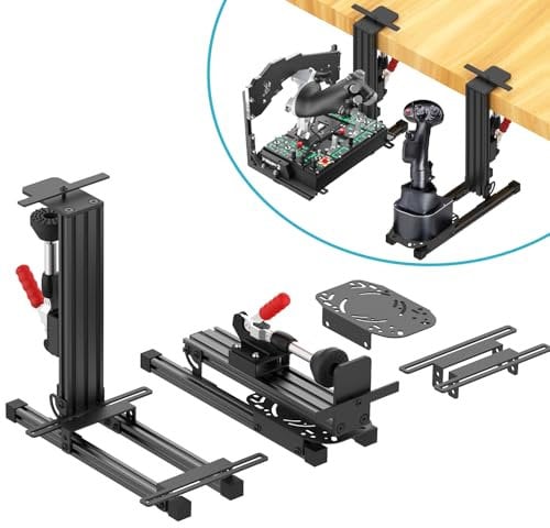 2-Set Die Tischhalterung für die Flight Sim Spiel Joystick, Drossel und Hotas Systeme kompatibel mit Logitech X56, X52, X52 Pro, Thrustmaster T-Flight Hotas, Thrustmaster T.16000M, Thrustmaster TCA