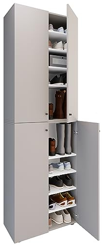 VCM XL Holz Großer Schuhschrank Schuhregal Groß Stiefel Dielenmöbel Lona 10 Fächer Drehtüren