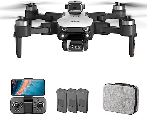 Goolsky Drohne mit Kamera 6K Dual Hindernisvermeidung, WiFi, FPV, 2.4GHz Bürstenloser Motor, Geschenk für Kinder Erwachsene Aufbewahrungstasche Paket mit 3 Akkus