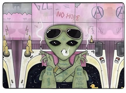YYHHAOFA Alien Smoke Prints übergroßer Teppich > 80 x 58 Zoll Teppich weich im Griff mit feinem Nickerchen Verschleiß