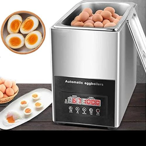 emobwdy 800w Commercial Hot Spring Egg Cooker,Intelligent Stainless Steel Egg Boiler Cooker,9l Large Capacity Automatic Half-Boiled Egg Soft-Boiled Egg Machine Omelette,Timed 0~99 Minutes,Silver