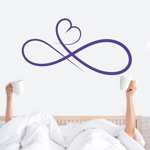 GRAZDesign Wandtattoo Unendlichkeitszeichen mit Herz für Schlafzimmer, Wohnzimmer - Wandaufkleber selbstklebend - 58x30cm / dunkelgrau