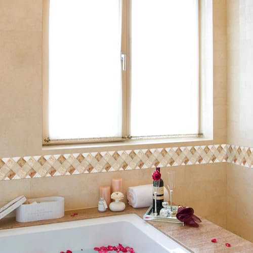 neukids Peel and Stick Marble Wall Border, DIY Mosaics Skirting Border, Wall Borders Living Room Bedroom Bathroom Kitchen Decoration Wallpaper Border