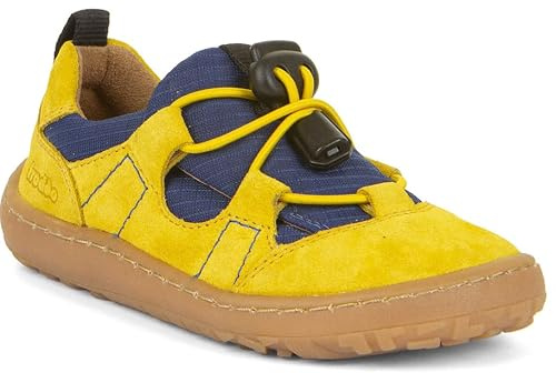 Froddo Barfußsneaker mit Elastiksenkel, Leder & Mesh Gelb/Kobalt Barefoot Track G3130243-3