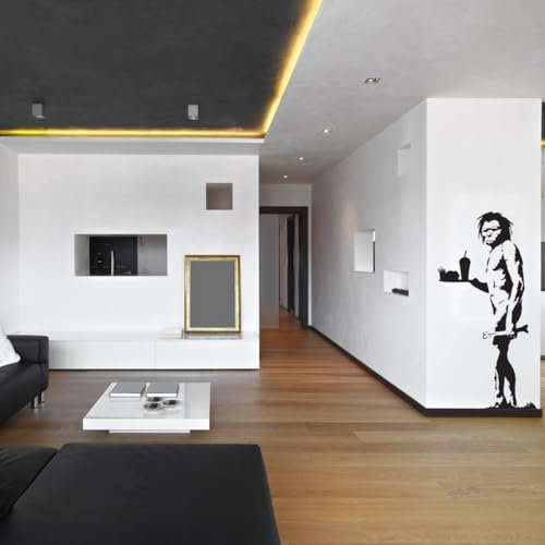 Caveman Witze Vinyl Wandaufkleber Comic Stil Wandtattoo Humorvolle Kunst Aufkleber 32x63