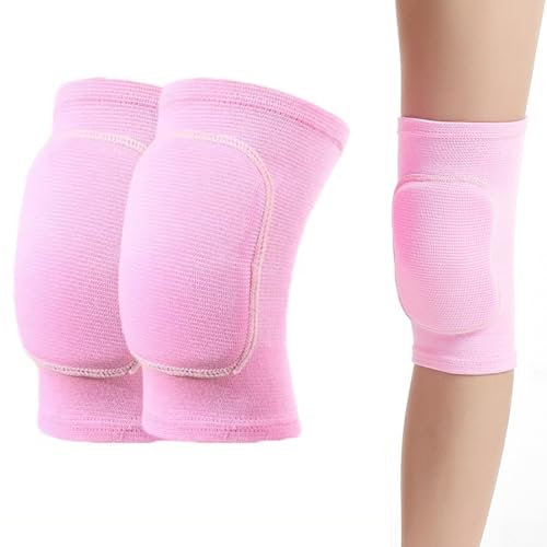 LuLiyLdJ Knieschoner für Volleyball, Knieschoner Volleyball, Volleyball Knieschoner,Handball, Hallensport, Tanz,nti-Kollision Weiches Verdickung, Elastische Kollision Vermeidung, Rosa, 1 Paar