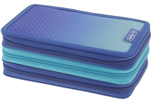 Herlitz Etui TriCase 31teilig befüllt, Dip Dye Blue/Turquoise, 1 Stück