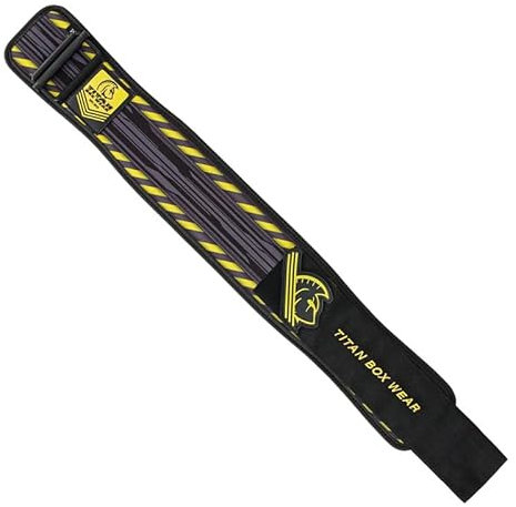 TITAN BOX WEAR - Cinturón Lumbar Gimnasio TITAN BELT Cross Line Talla L, Homologación IWF/PFAA, Diseño Ergonómico en V, Clamp en la Hebilla, Material Interior Viscoélastico y Traspirable