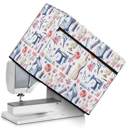 Uorisanigo Staubschutz für Nähmaschine Schutzhülle Nähmaschine Muster Nähmaschine Abdeckung mit Aufbewahrungstasche Nähmaschinenschutz Dekor Zubehör