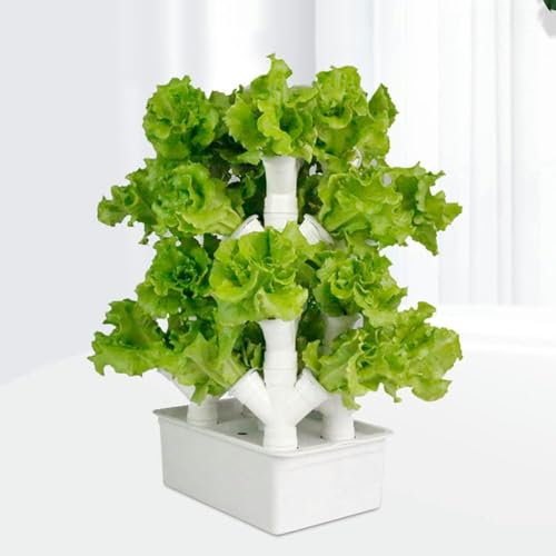 RAABYU Hydroponisches Anbausystem für den Innenbereich, freistehendes Pflanzturm-Set, vertikale Hydrokultur, Hydroponischer Pflanztopf, für Kräutergemüse/1St