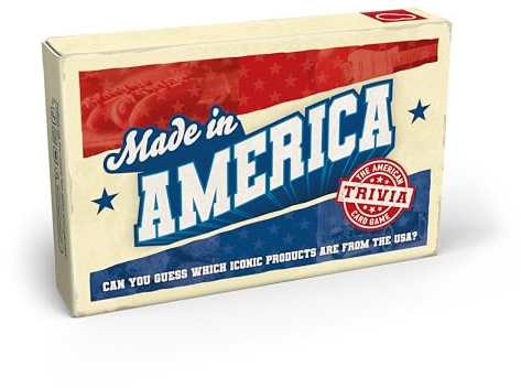 Bubblegum Stuff Made In America - True Or False Trivia Game - Test Your USA Know How - Guess The Origins Of Products - Get The Most Cards - 56 Flashcards - 12.5x8.1cm