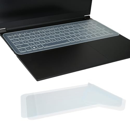 kwmobile Keyboard Cover Compatible with 15-17 Laptop PC Cover - 2x Silicone Protective Covers - Transparent/Blue