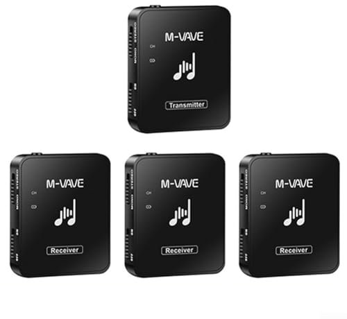 EasyByMall 2.4G Wireless In-Ear Monitor System Auricolare Trasmettitore Ricaricabile Bodypack Ricevitore Per Prestazioni Palcoscenico, Prova Banda, Altoparlanti (1 Tran 3 ricevitori)