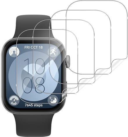 Aerku 4 Stück TPU Schutzfolie Kompatibel mit Huawei Watch Fit 3 für Panzerglas, [Flexible Folie] Soft Ultra-klar Schutz Glas Displayschutzfolie, Kratzfest Schutzglas Folie