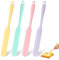 4 Pcs Silicone Jar Spatulas, Non-Stick Heat Resistant Cake Cream Spatulas Set Mixing Butter Spatula Baking Scrapers Batter Scraper for Jars Blenders Cooking Stirring (4 Colors)