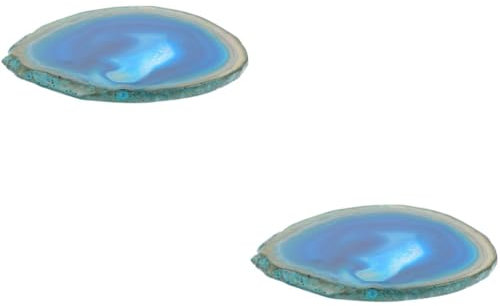 LABRIMP 2-teiliges Untersetzer-Set Rund Achat-Stein Untersetzer Aus Natürlichem Achat Hitzebeständige Untersetzer Für Den Tisch