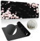 Hearda 3D Mauspad XXL/L, Japanische Sakura Gaming Mauspad, Anti-Rutsch Gummiboden, Vernähte Kanten, Abstraktes Mousepad für Büro, Zuhause (Schwarz, 1200x600x3mm)
