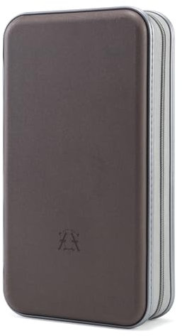 alavisxf xx Custodia rigida per CD, in plastica, portatile, da viaggio, con cerniera, per 96 CD e DVD, per auto, colore: caffè, capacità 96
