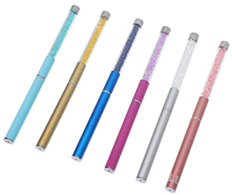 minkissy Stilvolles Wimpernbürsten-set Mit Strasssteinen 6-teilig Make-up-tool in Aluminiumröhren Für Mascara Und Augenbrauenpflege