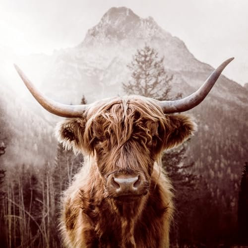 Pro-Art Glasbild, Scottish Highland Cattle, 50x50 cm