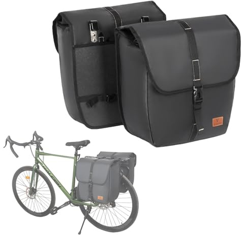 Ysislybin 2er Set Fahrradtaschen für Gepäckträger, Wasserdicht Gepäckträgertasche, Fahrrad Taschen Hinten mit Tragegriff, Große Kapazität Flap Fahrrad Tasche Rear Rack Radfahren Gepäck Tasche