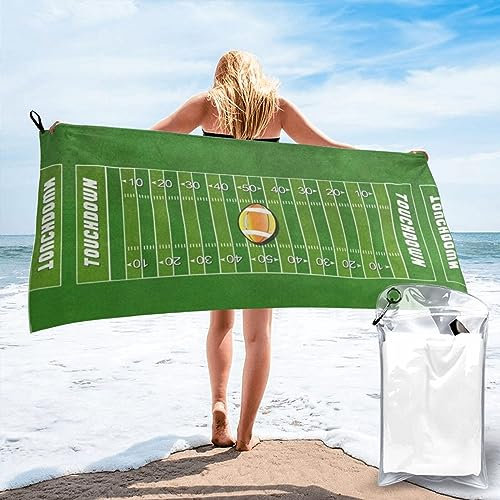 LKLDDPZB American Football Field Ball Sport Schnell trocknendes Handtuch – Ultra-saugfähiges, leichtes Mikrofaser-Handtuch für Camping, Wandern, Reisen, Fitnessstudio und Zuhause