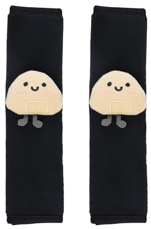 Culinavog 2 Stück Gurtpolster, Auto Gurt Polster, Wildleder, Cartoon Sicherheitsgurt Reisbällchen Abdeckung, Sicherheitsgurtpolster Anpassen für Rucksack, Umhängetasche, Kinder und Erwachsene