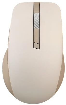 ASUS Wireless SmartO Mouse Silent Plus – BT/2.4 GHz, 4200 DPI, Right-Handed, Ergonomic Low-Profile Design, Quiet Switches, Portable, Battery-Saving, Software Customization – Oat Milk