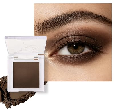 Palette di Ombretti Opachi, Marrone Scuro Crema Ombretto, Eyeshadow Altamente Pigmentato, Impermeabile e Durevole, Blush a Texture Fine, Trucco Occhi Metallizzato per Ragazze e Donne - 04