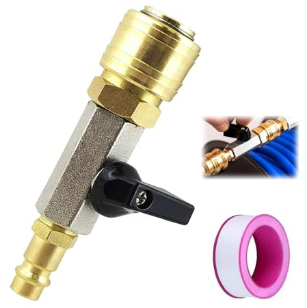 Druckluft Absperrhahn 1/4 Zoll, Druckluft-Schnellwechselkupplung, Kugelhahn 1/4 Zoll, mit Tülle 7.2 NW, Luftfüllventil, für Die Meisten Kompressoren (1/4Zoll)
