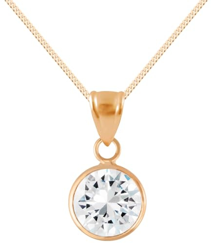 Löb 925 Silber Roségold Vergoldet Kette Zirkonia Stein Tropfen Anhänger Damen Steinanhänger Solitär Strass Glitzer Diamantform Tropfenanhänger