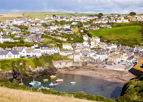 Port Isaac Jigsaw Puzzles for Adults 1000 Jigsaws | Large Poster Included, Back Letters Hints/A-D Sections, Dust-Free, Finished Size 70×50cm, Family Indoor Activity