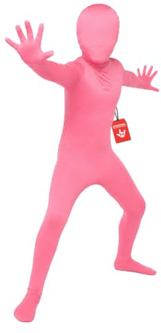 Morphsuits Deguisement Seconde Peau Enfant, Déguisement Seconde Peau Rose, Costume Zentai Enfant, Combinaison Moulante Rose, Costume Garcon Carnaval, Halloween S