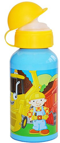 alles-meine.de GmbH Trinkflasche Bob der Baumeister aus Aluminium 400 ml - blau gelb Kinder Flasche