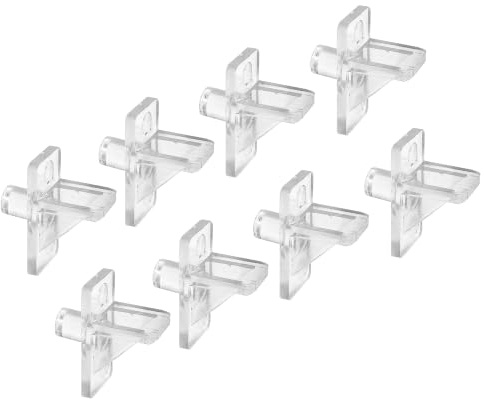 Prime-Line U 10136 1/4 In., Clear Plastic, Shelf Support Peg (8 Pack)