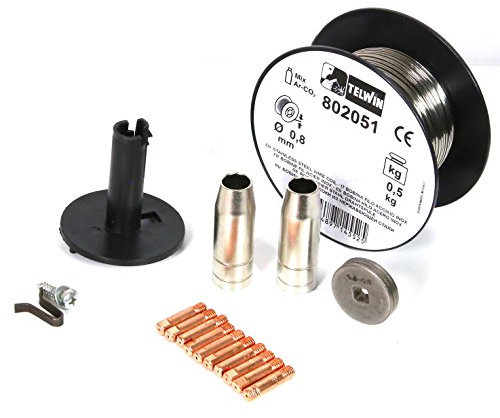 Telwin 802037 Kit Saldatura Acciaio Inossidabile Mm per Mig-Mag, 230 V, Ottone, Diametro 0.8 mm