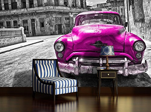Vlies Fototapete Tapete Vliestapete ForWall Cuba Jahrgang Auto AF1177VE XXXL (416cm x 254cm) Photo Wallpaper Mural
