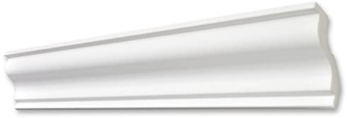 Decosa Deckenleiste S100 Sylvia - Edle Stuckleiste in Weiß - 30 Leisten à 2 m Länge = 60 m - Zierleiste aus Styropor 70 x 70 mm - Für Decke oder Wand
