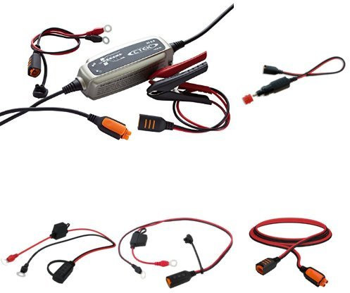 CTEK Battery Charger, Cigarette Lighter Connector, Comfort Extension Cable, Comfort Indicators and Direct Connector Adaptor bundle