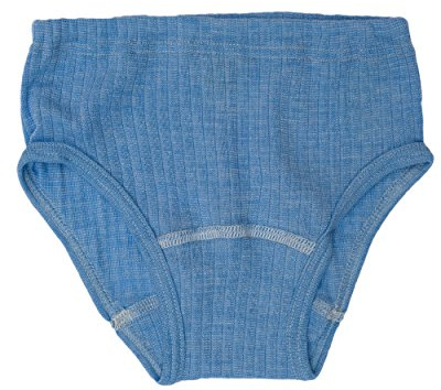 Cosilana, Kinder Slip/Unterhose hoher Beinausschnitt, 45% KBA Baumwolle, 35% kbT Wolle, 20% Seide (92, Blau Meliert)