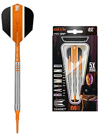 Target Darts Raymond Van Barneveld RVB 80 18G 80% Wolfram Softdarts-Set Dartpfeile Schwarz