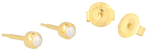 1 Paar Erstohrstecker 3mm vergoldet Sterile Ohrringe Ohrstecker Zarge mit Perle
