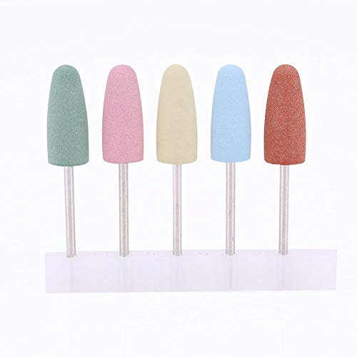 Brocas de silicona para uñas, 5 unidades, brocas de silicona, cabezal de fresado giratorio, para manicura, limpieza de cutículas, herramientas de manicura, pulidor de silicona